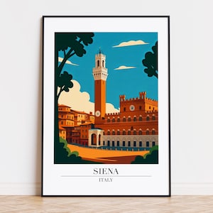 Siena poster, Siena print, Siena illustration, Siena art, Siena Italy