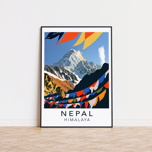 Nepal Poster Print Himalaya - Designed in Germany, printed in 32 countries world wide for fast global shipping!