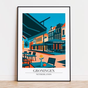 Groningen poster, Groningen print, Groningen illustration, Groningen art, Netherlands poster