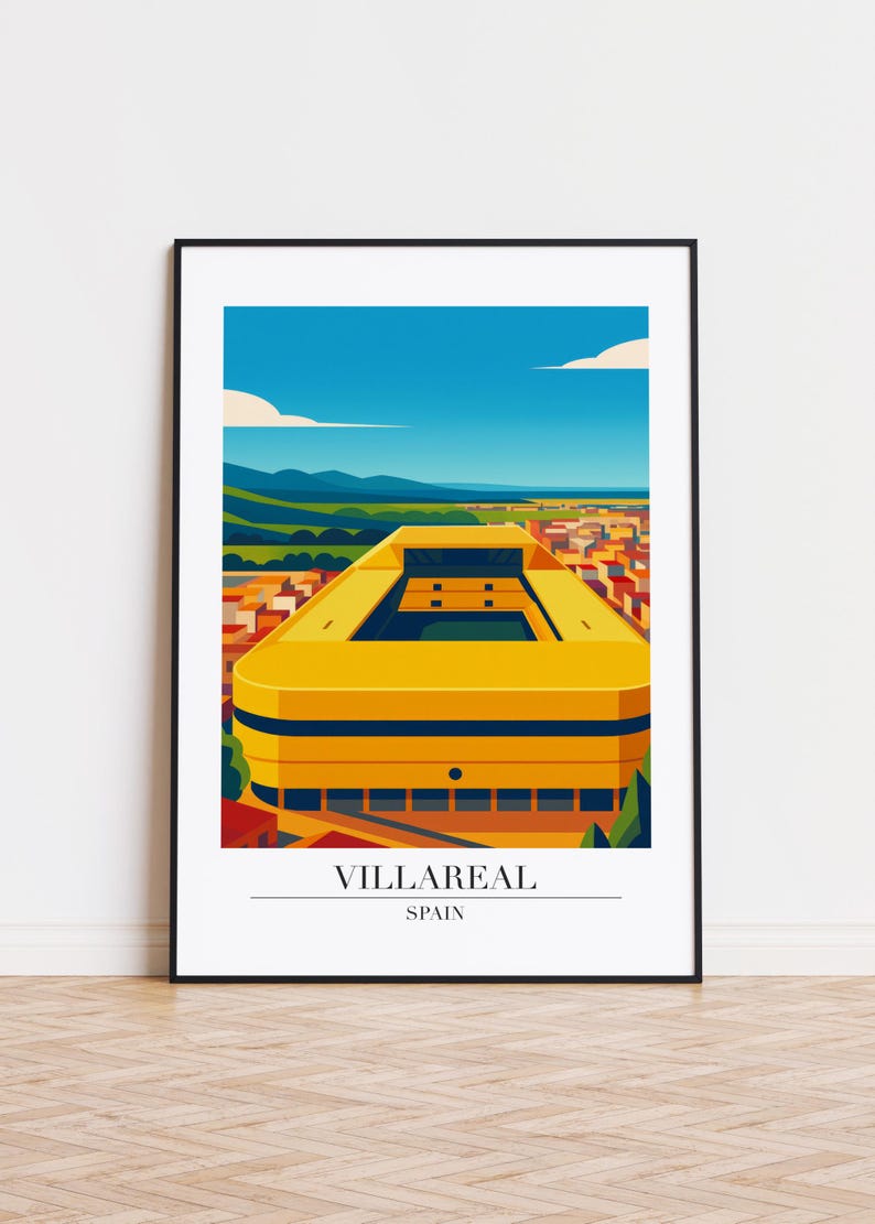 Impresión de Villareal: Póster de viaje moderno estilo Villareal imagen 1