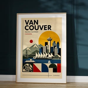 Vancouver Canada print : Bauhaus Style Travel Poster Vancouver poster image 4