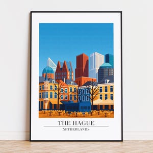 The Hague poster, The Hague print, The Hague illustration, The Hague art, Netherlands poster