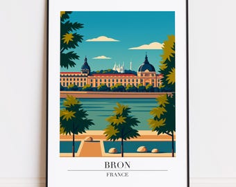 Bron print : Modern Travel Poster Style Bron poster