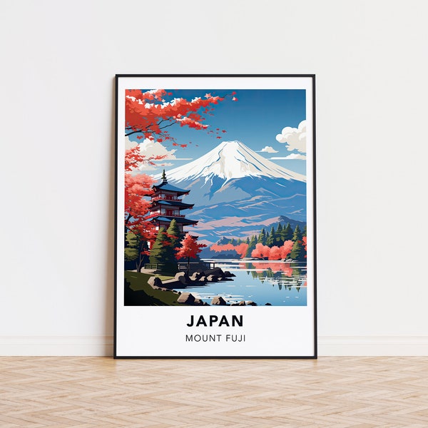 Japan poster Mount Fuji print Japan travel print wall art, Japan travel poster