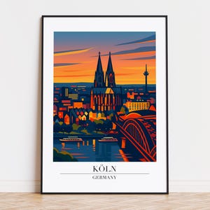 Köln poster, Köln print, Köln illustration art,GERMANY poster