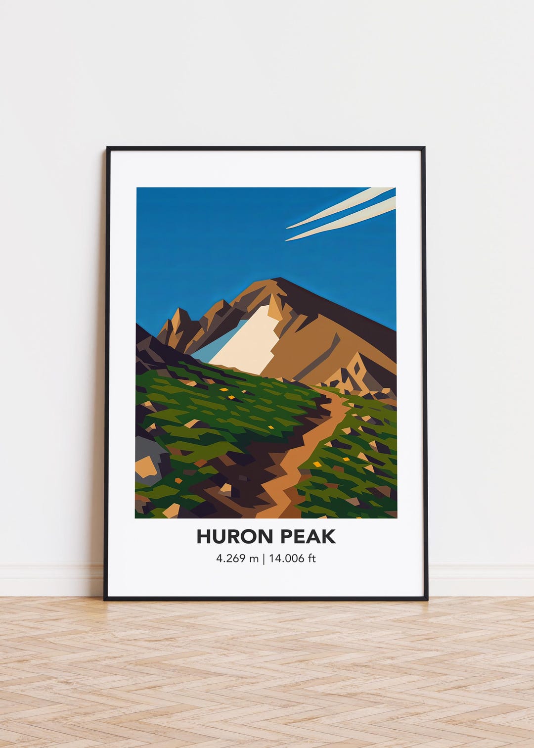 Huron Peak Illustration Art Print: Mountain Landscape Poster - Etsy