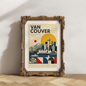 Vancouver Canada print : Bauhaus Style Travel Poster Vancouver poster image 7