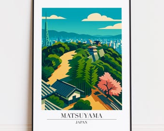 Matsuyama City Print: Modern Minimalist Art Poster - Etsy