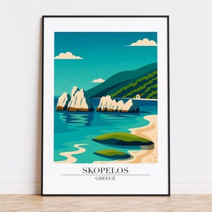 Skopelos poster, Skopelos print, Skopelos illustration art, GREECE poster