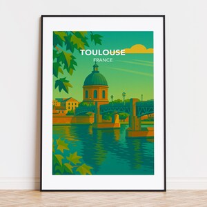 Affiche toulousaine, estampe toulousaine, illustration toulousaine, art toulousain