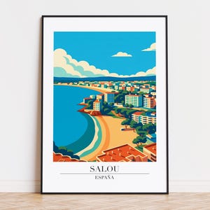 Cartel de Salou, grabado de Salou, ilustración de Salou, arte de Salou, cartel de Salou España