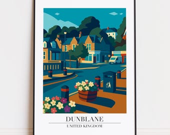 Dunblane print : Modern Travel Poster Style Dunblane poster