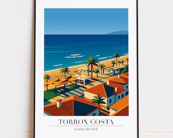 Torrox Costa Poster: Moderner Reise-Kunstdruck, Costa del Sol