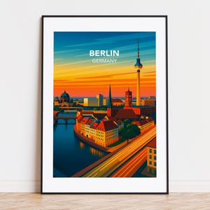 Berlin poster, Berlin print, Berlin illustration, Berlin art, Berlin Germany poster