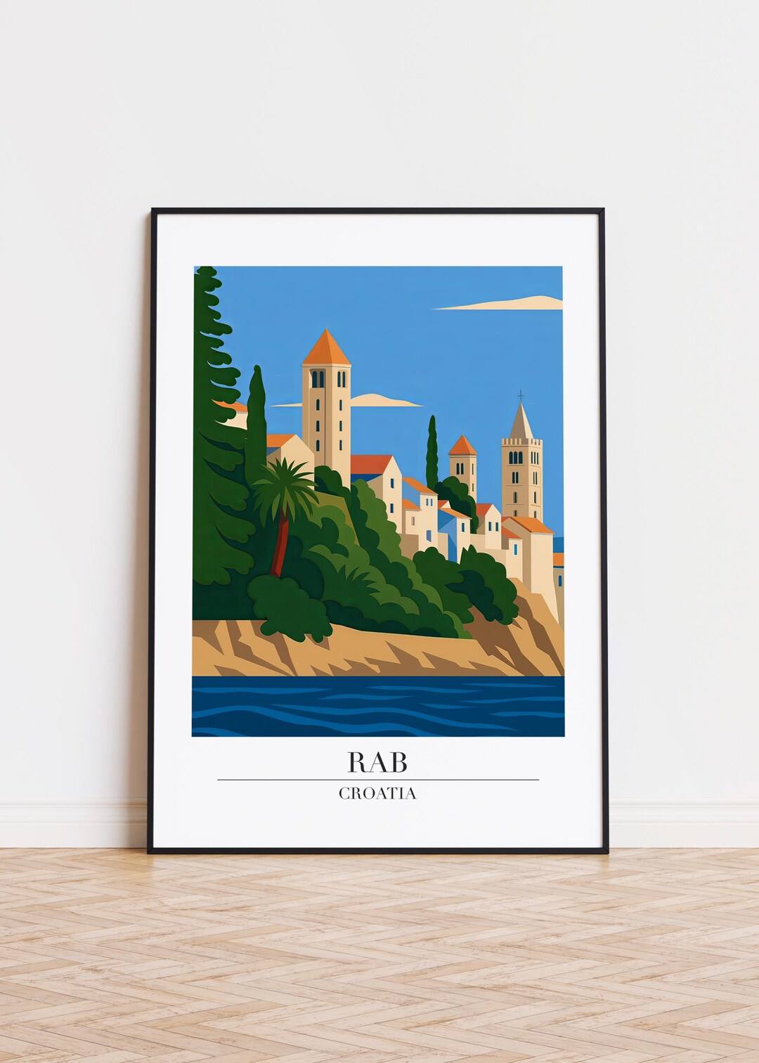 Rab Poster, Rab Print, Rab Illustration Art, CROATIA Poster - Etsy