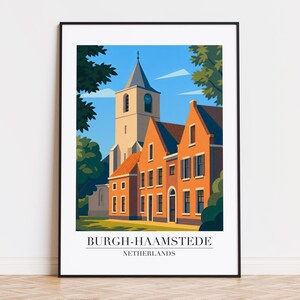 Burgh-Haamstede Nederländerna Poster: Modernt resekonsttryck