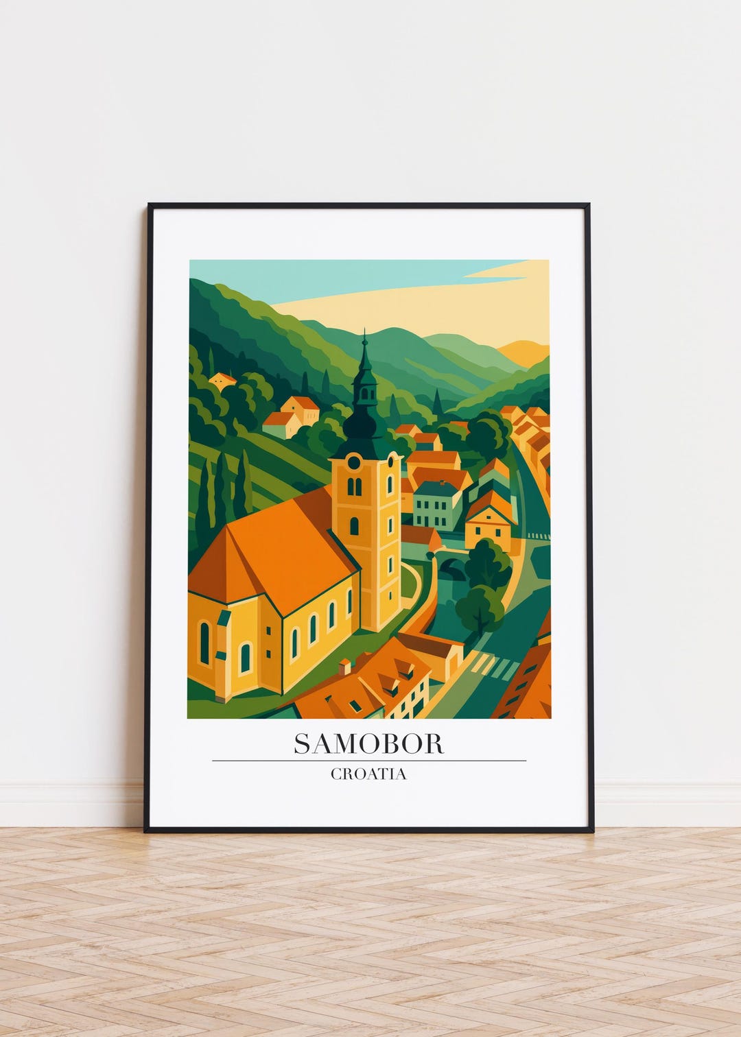 Samobor Croatia Poster: City Skyline Art Print - Etsy