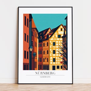 Nürnberg poster, Nürnberg print, Nürnberg illustration art, GERMANY poster