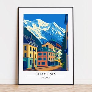 Chamonix poster, Chamonix print, Chamonix illustration, Chamonix art, Chamonix France poster