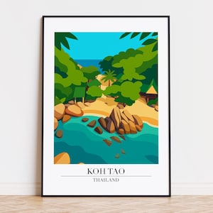 Koh Tao poster, Koh Tao print, Koh Tao illustration, Koh Tao art, Koh Tao