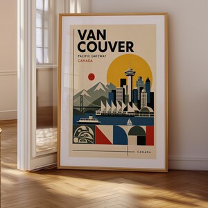 Vancouver Canada print : Bauhaus Style Travel Poster Vancouver poster image 5