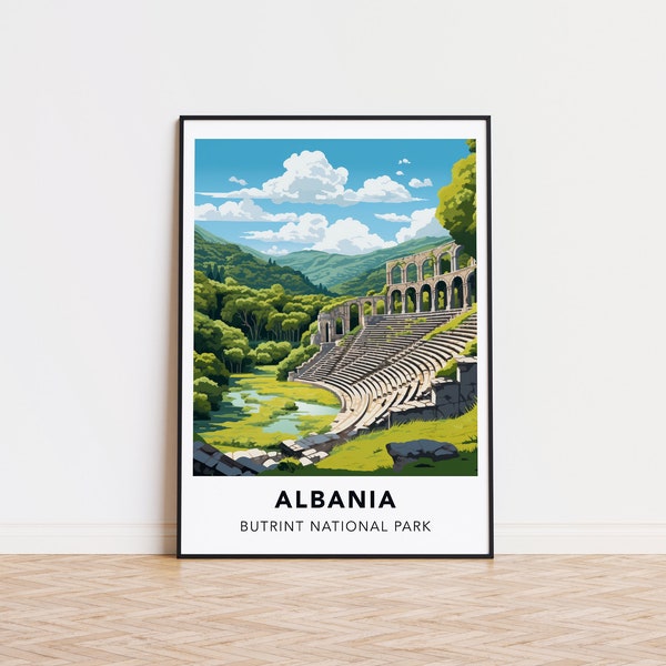 Albania poster Butrint National Park print Albania travel print wall art, Albania travel poster
