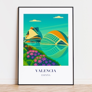 Valencia poster, Valencia print, Valencia illustration, Valencia art, Valencia Spain poster