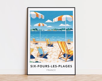 Poster Six-Fours-les-Plages France - Conçu en Allemagne, imprimé dans 32 pays du monde entier pour une expédition mondiale rapide !