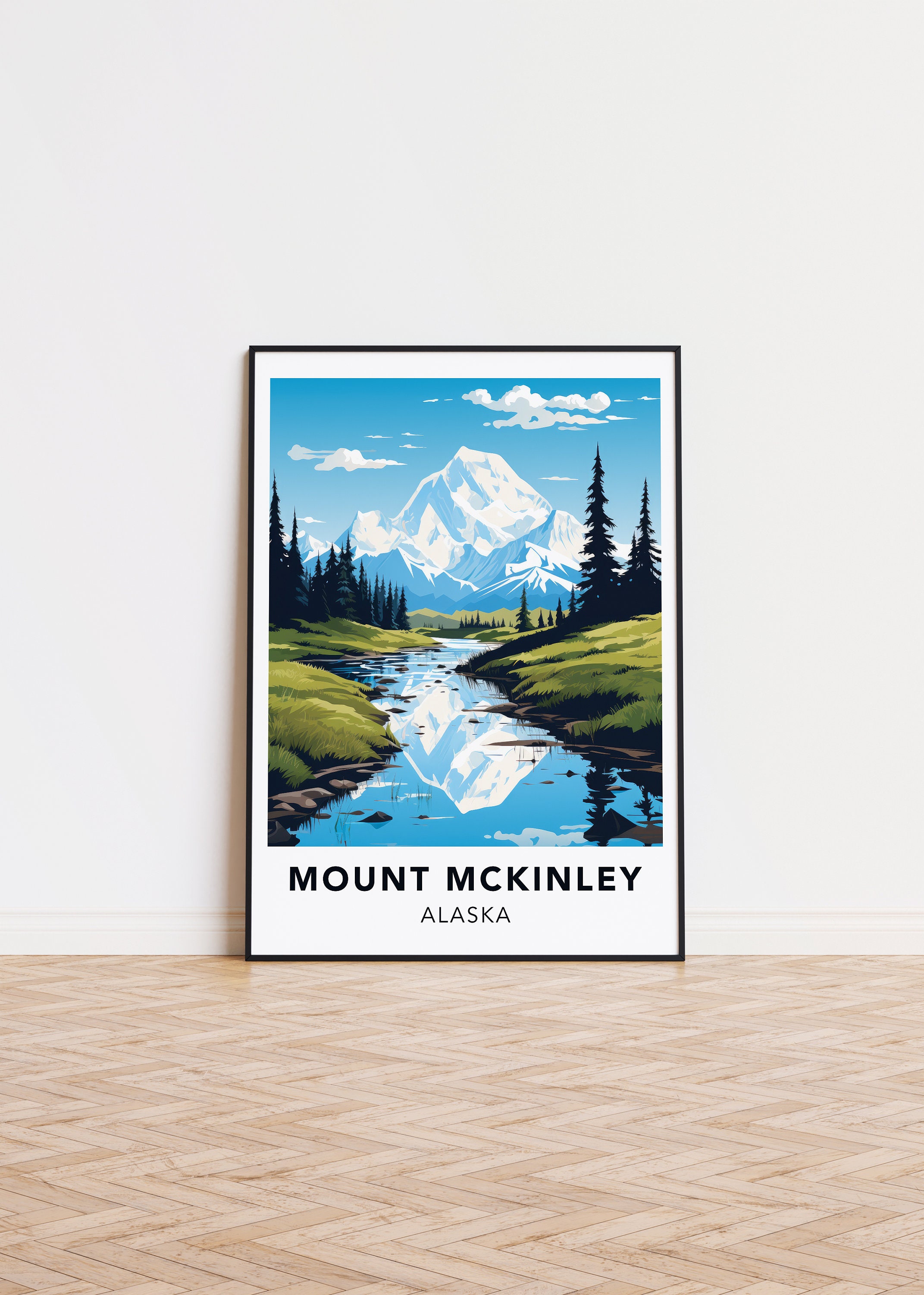 Mount Mckinley Poster Alaska Print Mount Mckinley Travel Print - Etsy