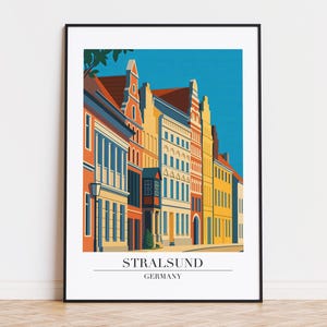 Stralsund poster, Stralsund print, Stralsund illustration art, GERMANY poster