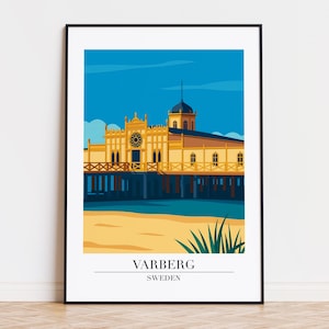 Varberg poster, Varberg print, Varberg illustration art,SWEDEN poster