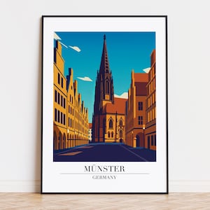 Münster Germany Poster: City Illustration Art Print