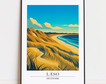 Løkken Denmark Poster: Modern Scandinavian Illustration - Etsy