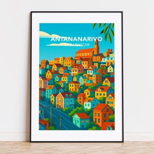 Antananarivo poster, Antananarivo print, Antananarivo illustration, Antananarivo art, Antananarivo Madagascar poster