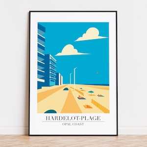 Hardelot-Plage poster, Hardelot-Plage print, Hardelot-Plage illustration, Hardelot-Plage art, Hardelot-Plage France poster