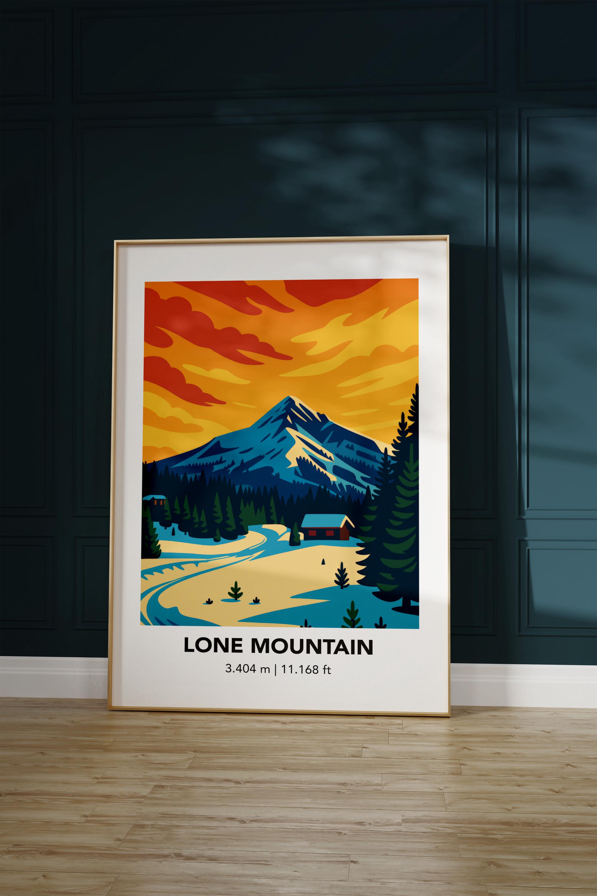 絵画 Lone Mountain Lone Mountain Poster, Lone Mountain Print, Lone Mountain