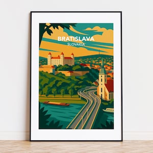 Bratislava poster, Bratislava print, Bratislava illustration, Bratislava art, Bratislava Slovakia poster