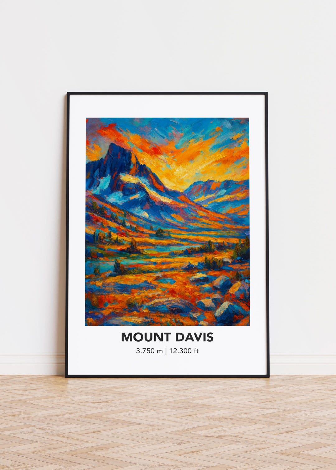 Mount Davis Poster Mountain Print: Modern Oil Painting Style Mountain ...
