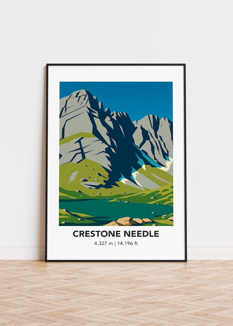 Crestone Needle Illustration Art Print: Mountain Poster - Etsy