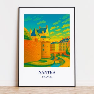 Nantes poster, Nantes print, Nantes illustration, Nantes art, Nantes France poster
