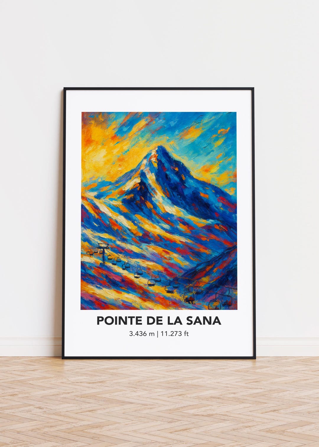 Pointe De La Sana Mountain Poster: Modern Oil Painting Style Print - Etsy