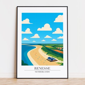Renesse poster, Renesse print, Renesse illustration, Renesse art, Netherlands poster