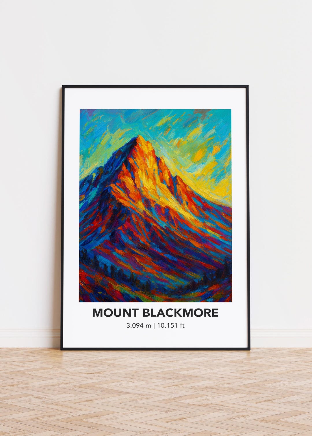 Mount Blackmore Poster: Modern Oil Painting Style Mountain Art Print - Etsy