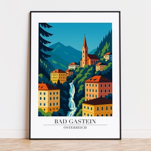 Bad Gastein poster, Bad Gastein print, Bad Gastein illustration, Bad Gastein art, ÖSTERREICH poster