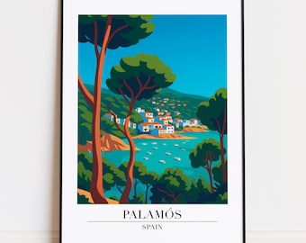 Lámina Palamós: Cartel de viaje moderno estilo cartel de Palamós