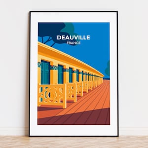 Deauville France Poster: Modern City Illustration