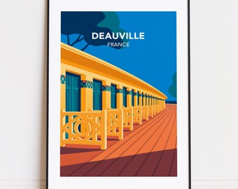 Deauville France Poster: Modern City Illustration