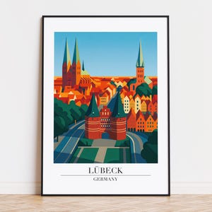 Lübeck poster, Lübeck print, Lübeck illustration art, GERMANY poster