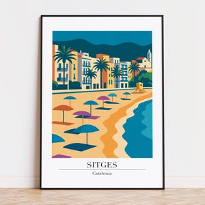 Sitges poster, Sitges print, Sitges illustration, Sitges art, Sitges Spain poster