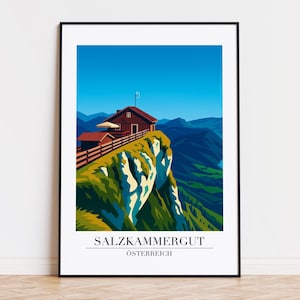 Salzkammergut poster, Salzkammergut print, Salzkammergut illustration, Salzkammergut art, ÖSTERREICH poster